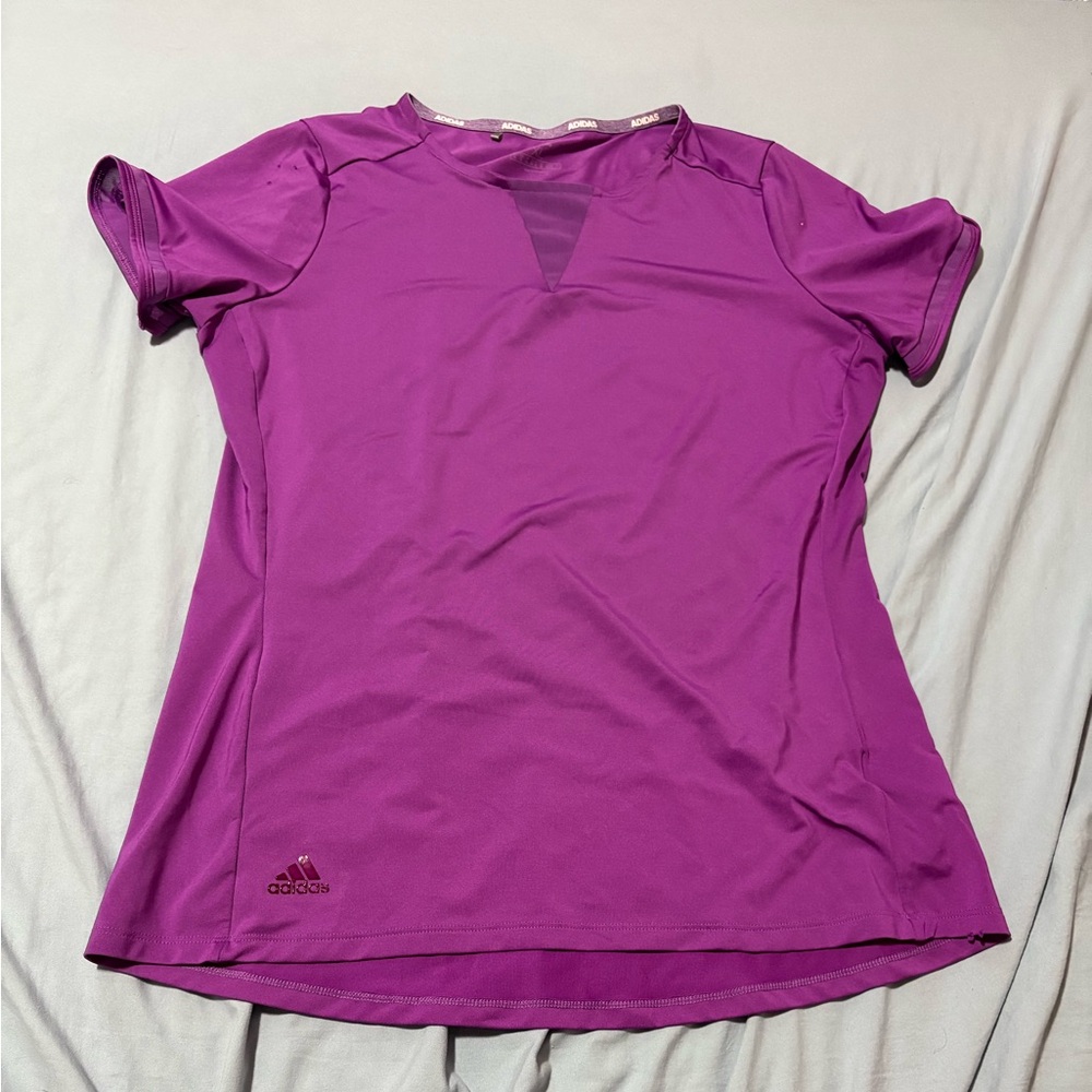 Adidas Women's Short Sleeve Magenta Tee size xl